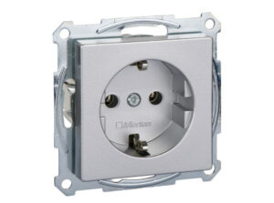 Schneider MTN2301-0460 - MERTEN 2P+F csatlakozóaljzat, rugós bekötés, 16A, System-M, alumínium