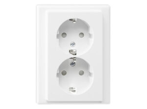 Schneider MTN2420-1419 - MERTEN 2x2P+F aljzat, System-M, rugós bekötés, 16A, polárfehér