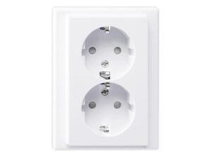 Schneider MTN2420-1425 - MERTEN 2x2P+F aljzat, System-M, rugós bekötés, 16A, aktív fehér, antibak