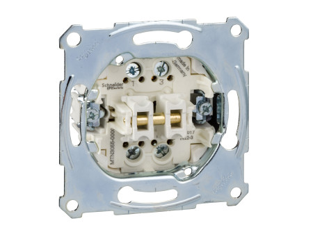 Schneider MTN3055-0000 - MERTEN Kettős nyomó, záróérintkezős (NO), csavaros bekötés, 10A