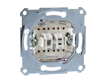 Schneider MTN3626-0000 - MERTEN Kettős váltókapcsoló, rugós bekötés, 16AX