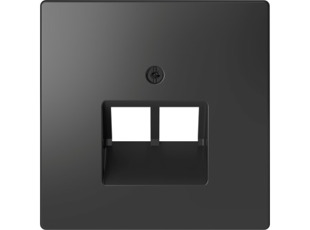Schneider MTN4522-6034 - MERTEN Fedlap, 2xRJ45 aljzathoz, D-Life, antracit