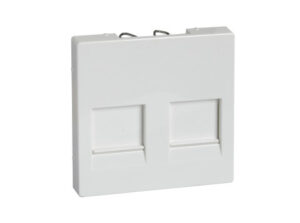 Schneider MTN4562-0319 - MERTEN Fedlap, 2xRJ45 moduláris betétekhez, System-M, polárfehér