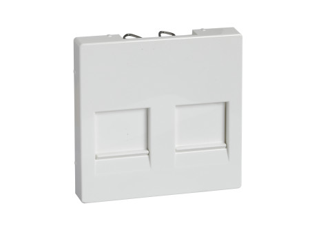 Schneider MTN4562-0319 - MERTEN Fedlap, 2xRJ45 moduláris betétekhez, System-M, polárfehér