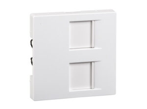 Schneider MTN4562-0325 - MERTEN Fedlap, 2xRJ45 moduláris betétekhez, System-M, aktív fehér, antib