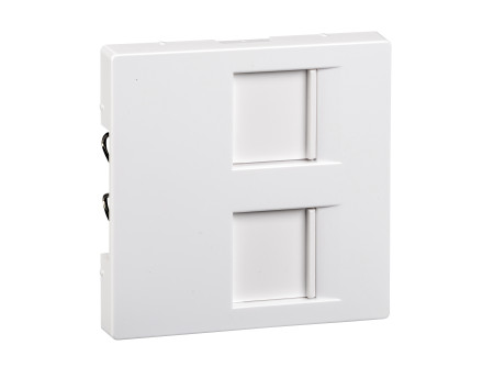 Schneider MTN4562-0325 - MERTEN Fedlap, 2xRJ45 moduláris betétekhez, System-M, aktív fehér, antib