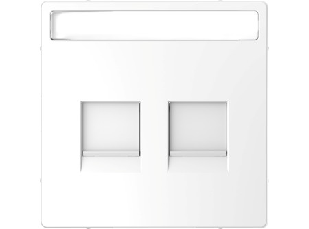 Schneider MTN4564-6035 - MERTEN Fedlap, 2xRJ45 moduláris betétekhez, D-Life, lótuszfehér