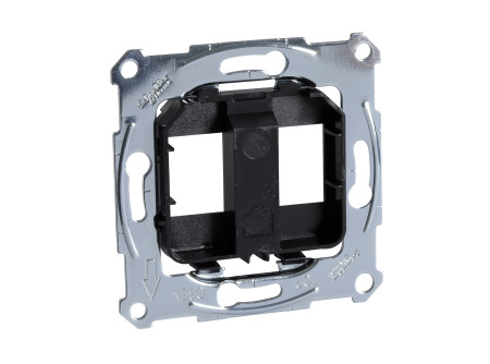Schneider MTN4566-0003 - MERTEN Rögzítőkeret, 2xRJ45 moduláris aljzatokhoz, fekete