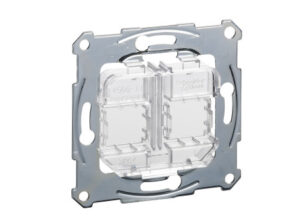 Schneider MTN4566-0080 - MERTEN Rögzítőkeret, 2xRJ45 moduláris aljzatokhoz, átlátszó