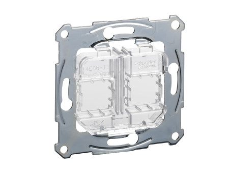 Schneider MTN4566-0080 - MERTEN Rögzítőkeret, 2xRJ45 moduláris aljzatokhoz, átlátszó