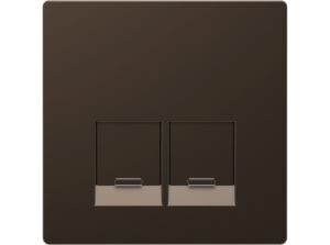 Schneider MTN4572-6052 - MERTEN Fedlap, 2xRJ45 aljzathoz, D-Life, mokka