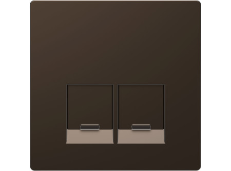 Schneider MTN4572-6052 - MERTEN Fedlap, 2xRJ45 aljzathoz, D-Life, mokka