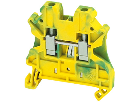 Schneider NSYTRV42PE - Csavaros egyszintes földelőkapocs 1x1 csatlakozás 6,2 mm 4 mm2 zöld-sárga
