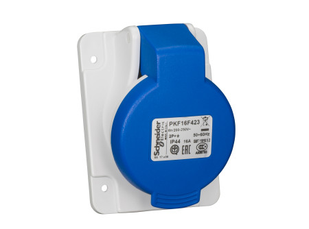 Schneider PKF16F423 - Pratika beépíthető ferde aljzat 16A, 2P+E, 250V, IP44( MG-Dafb-162k06m)