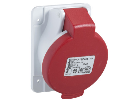 Schneider PKF16F434 - Pratika beépíthető ferde aljzat 16A, 3P+E, 415V, IP44(MG-Dafb-163k06m)