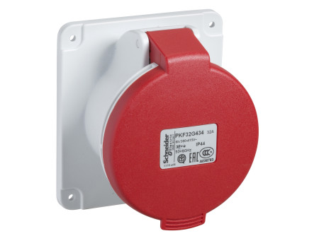 Schneider PKF16G435 - Pratika beépíthető egyenes aljzat 16A, 3P+N+E, 415V, IP44 (MG-Dafb-164k06m)