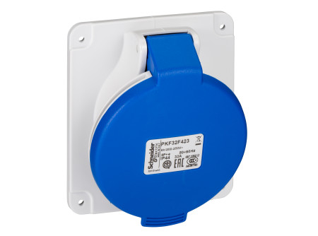Schneider PKF32F423 - Pratika beépíthető ferde aljzat 32A, 2P+E, 250V, IP44 (MG-Dafbe-322k06 m)