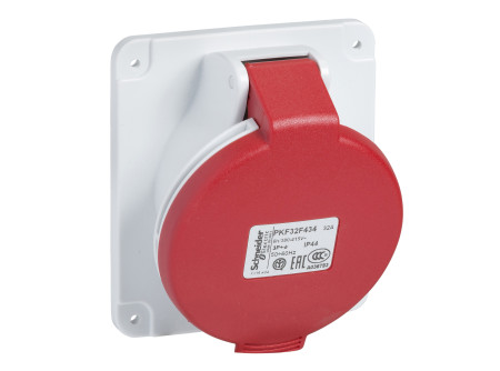Schneider PKF32F434 - Pratika beépíthető ferde aljzat 32A, 3P+E, 415V, IP44 (MG-Dafbe-323k06 m)