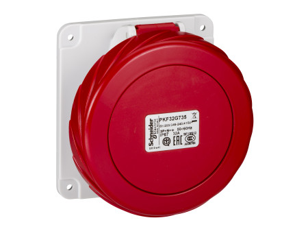 Schneider PKF32G735 - Pratika beépíthető egyenes aljzat 32A, 3P+N+E, 415V