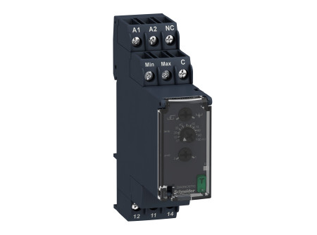 Schneider RM22LG11MR - RM22 folyadékszintfigyelő relé, 1CO, 8A, 24…240VAC/DC, mérési tart.:5…100k