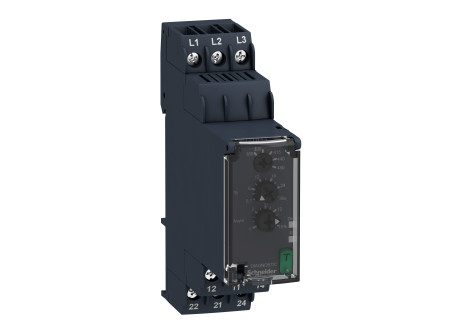 Schneider RM22TA33 - RM22 multifunkciós fázisfigyelő relé, 3f, kikapcsolás késleltetővel, 2CO, 8A