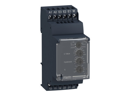 Schneider RM35UA13MW - RM35 feszültségfigyelő relé, 2CO, 5A, 24…240VAC/DC, mérési tart.:15…600V