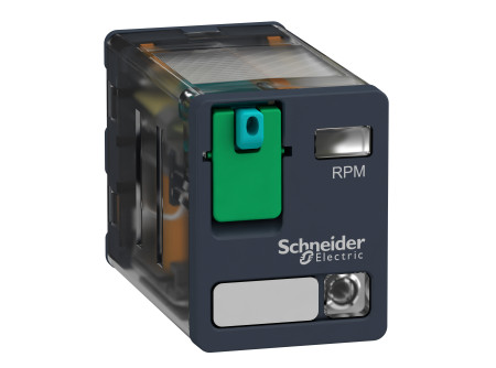 Schneider RPM22BD - RPM teljesítményrelé, 2CO, 15A, 24VDC, tesztgombbal, LED-del