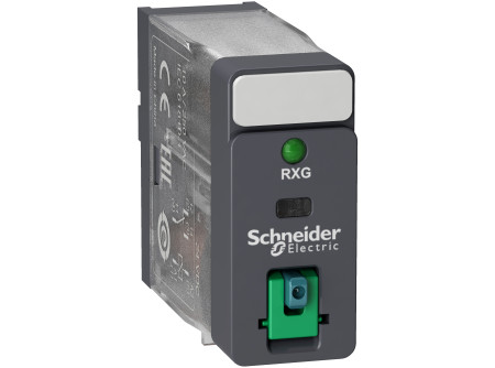 Schneider RXG12BD - RXG Interfész relé, 1CO, 10A, 24VDC, tesztgomb, LED