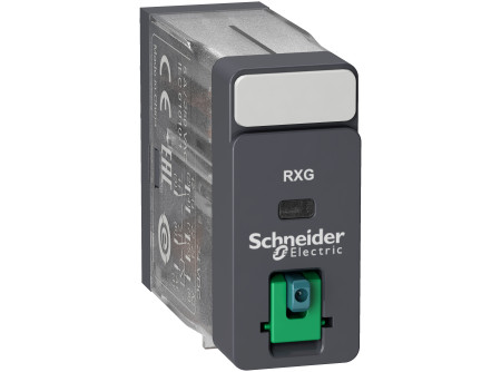 Schneider RXG21BD - RXG Interfész relé, 2CO, 5A, 24VDC, tesztgomb