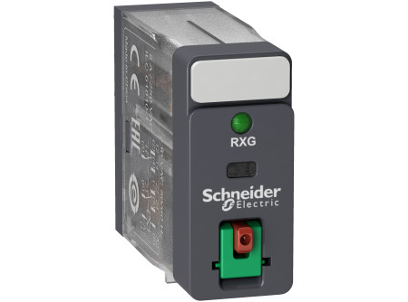 Schneider RXG22B7 - RXG Interfész relé, 2CO, 5A, 24VAC, tesztgomb, LED
