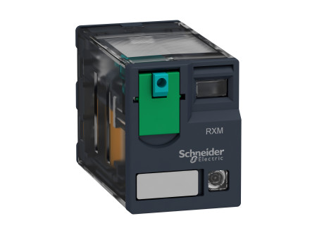 Schneider RXM3AB2JD - RXM miniatűr relé, 3CO, 10A, 12VDC, tesztgomb, LED
