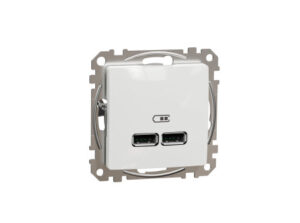 Schneider SDD111401 - ÚJ SEDNA Dupla USB töltő, A+A, 2.1A, fehér