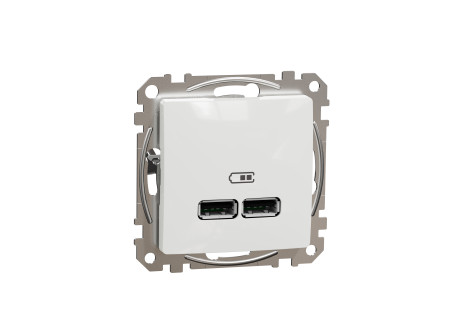Schneider SDD111401 - ÚJ SEDNA Dupla USB töltő, A+A, 2.1A, fehér