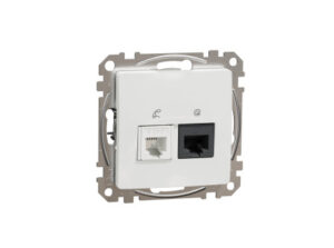 Schneider SDD111468 - ÚJ SEDNA RJ11/RJ45 Cat6 UTP kombinált aljzat, fehér