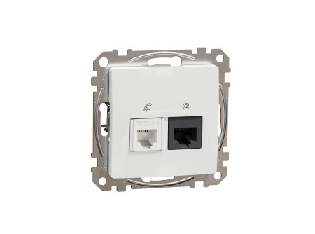Schneider SDD111468 - ÚJ SEDNA RJ11/RJ45 Cat6 UTP kombinált aljzat, fehér