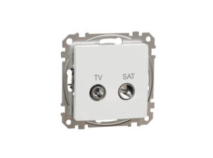 Schneider SDD111471S - ÚJ SEDNA TV/SAT aljzat, végzáró, 4 dB, fehér