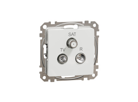 Schneider SDD111484 - ÚJ SEDNA TV/R/SAT aljzat, átmenő, 7 dB, fehér