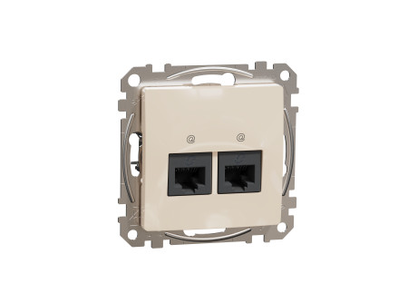 Schneider SDD112452 - ÚJ SEDNA 2xRJ45 Cat5e UTP aljzat, bézs