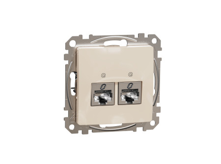 Schneider SDD112462S - ÚJ SEDNA 2xRJ45 Cat6 STP aljzat, bézs