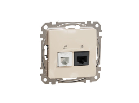 Schneider SDD112468 - ÚJ SEDNA RJ11/RJ45 Cat6 UTP kombinált aljzat, bézs
