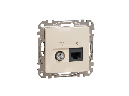 Schneider SDD112469T - ÚJ SEDNA TV/RJ45 Cat6 UTP kombinált aljzat, bézs