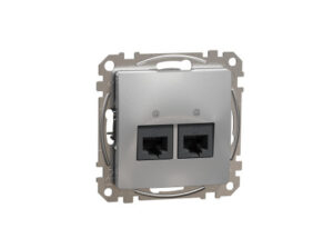 Schneider SDD113452 - ÚJ SEDNA 2xRJ45 Cat5e UTP aljzat, alumínium