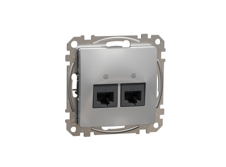 Schneider SDD113452 - ÚJ SEDNA 2xRJ45 Cat5e UTP aljzat, alumínium