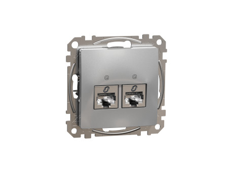 Schneider SDD113467S - ÚJ SEDNA 2xRJ45 Cat6A STP aljzat, alumínium