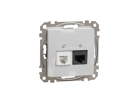 Schneider SDD113468 - ÚJ SEDNA RJ11/RJ45 Cat6 UTP kombinált aljzat, alumínium