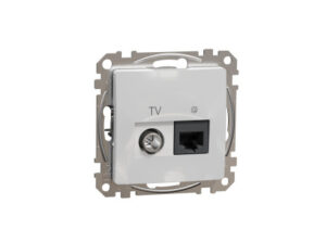 Schneider SDD113469T - ÚJ SEDNA TV/RJ45 Cat6 UTP kombinált aljzat, alumínium