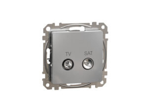 Schneider SDD113474S - ÚJ SEDNA TV/SAT aljzat, átmenő, 7 dB, alumínium