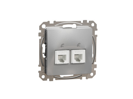 Schneider SDD113492 - ÚJ SEDNA 2xRJ11 aljzat, alumínium