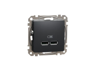 Schneider SDD114401 - ÚJ SEDNA Dupla USB töltő, A+A, 2.1A, antracit
