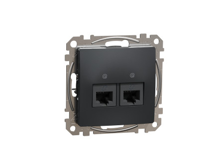 Schneider SDD114452 - ÚJ SEDNA 2xRJ45 Cat5e UTP aljzat, antracit